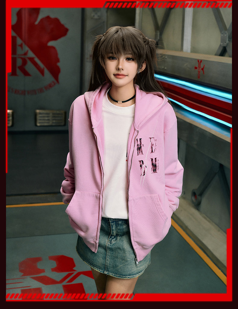 MEDM x EVA Evangelion Washed Zip-Up Hoodie | Face 3 Face