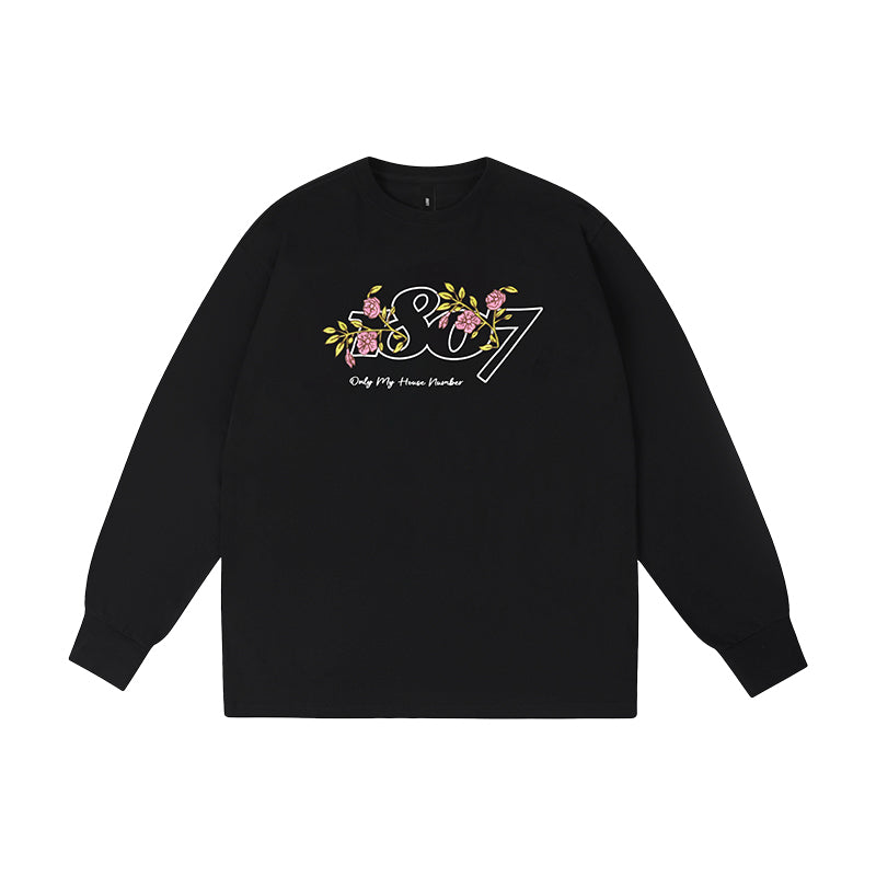1807 Still Going Flower Embroidery Logo Long Sleeve Tee | Face 3 Face