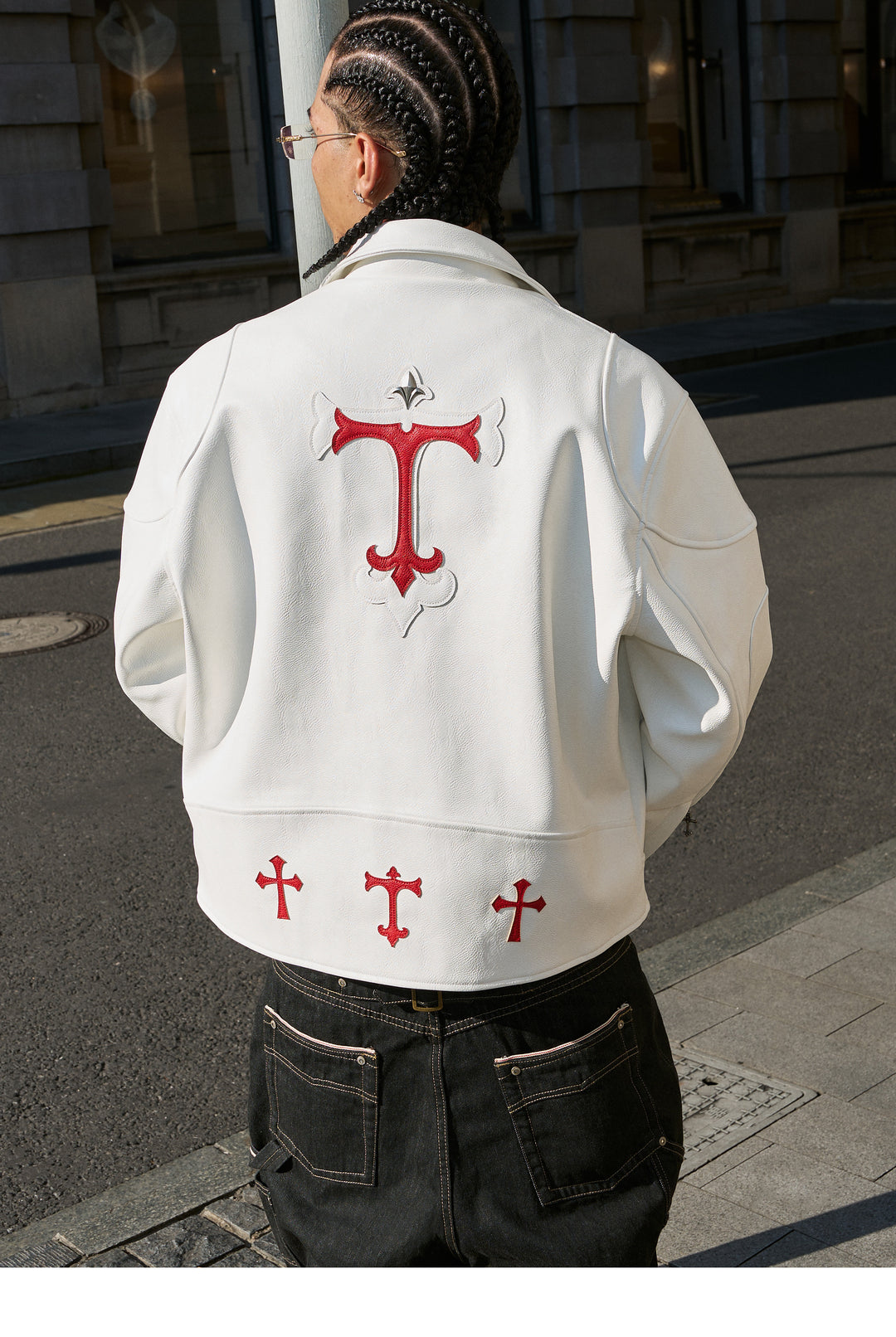 STEEPC Two Tone Leather Racing Jacket | Face 3 Face