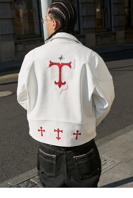 STEEPC Two Tone Leather Racing Jacket | Face 3 Face