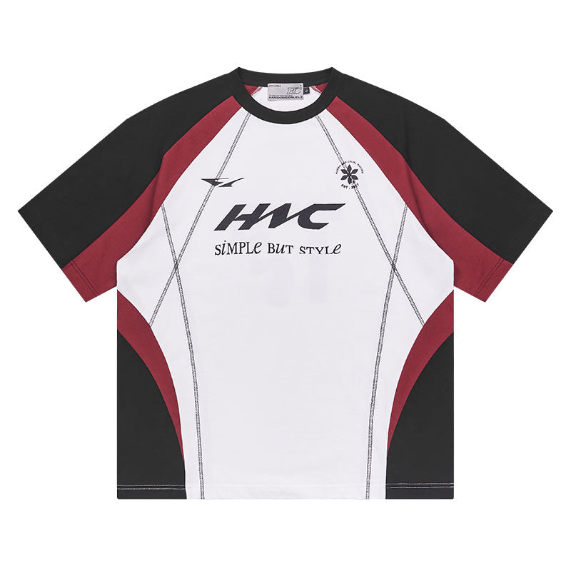 Harsh and Cruel Retro Logo Printed Football Tee