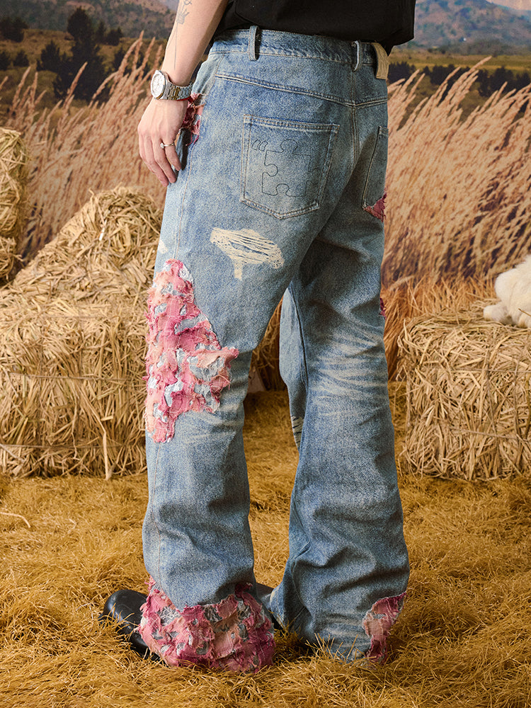 YADcrew Evening Lace Print Denim Jeans | Face 3 Face