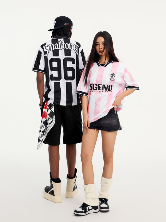 Small Town Kid Water Ripple Striped Polo Jersey | Face 3 Face