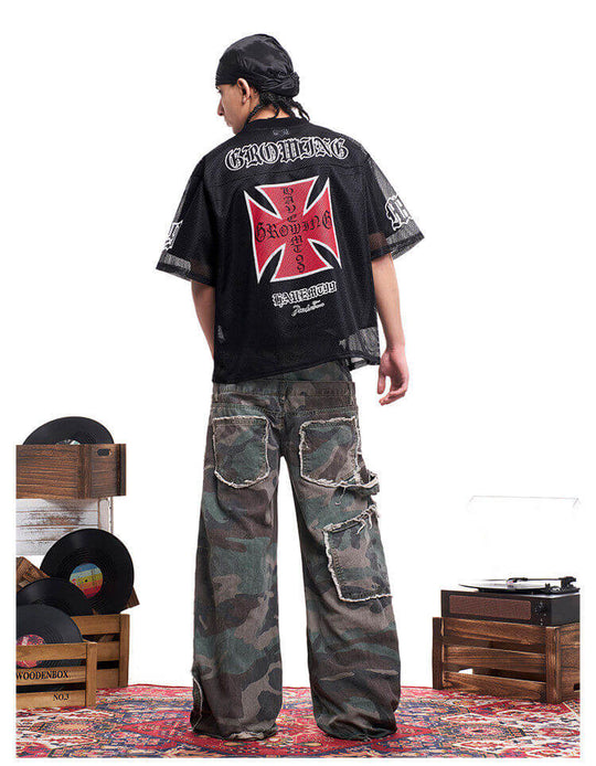 F3F Select 99 Cross Print Mesh Short Sleeve Jersey | Face 3 Face