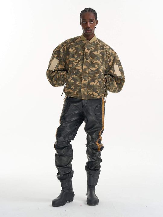 EXITMODE BY BLIND NO PLAN Camouflage Oversized Bomber Jacket | Face 3 Face