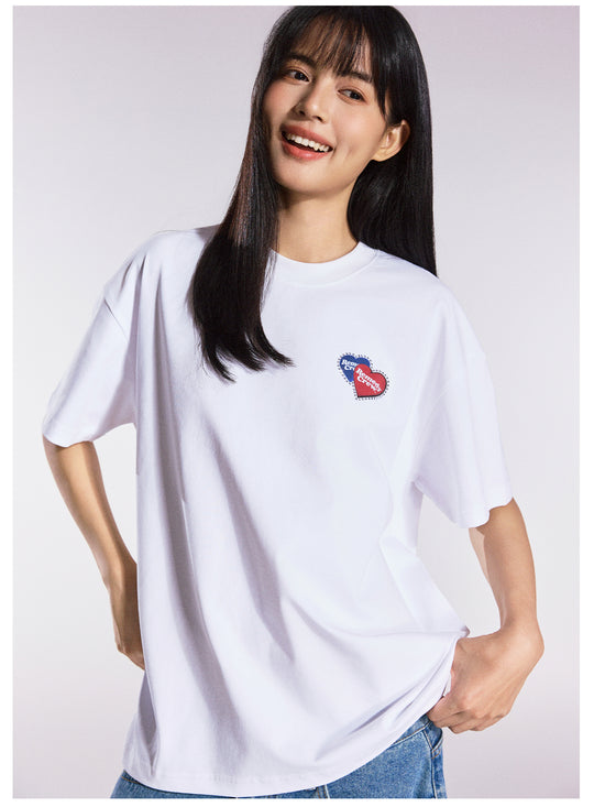 Remedy Blue and Red Love Heart Rhinestone Tee | Face 3 Face