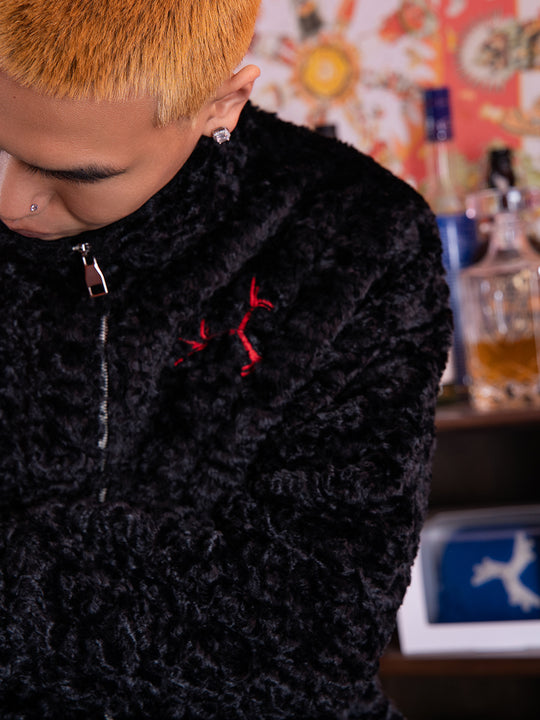 TGFCLUB Goat Embroidered Sherpa Fleece Jacket | Face 3 Face