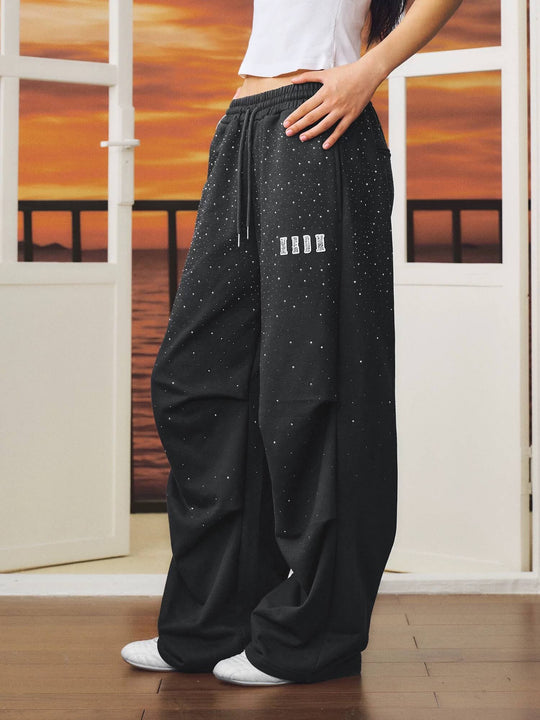 MEDM Starry Sky Rhinestone Baggy Sweatpants | Face 3 Face