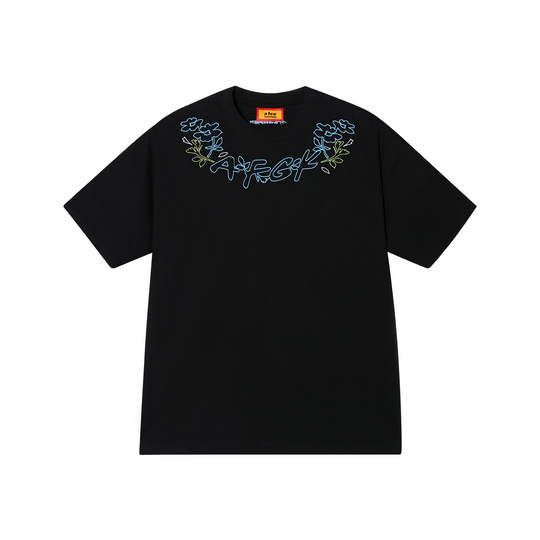 AFGK Floral Logo Neck Embroidered Tee | Face 3 Face