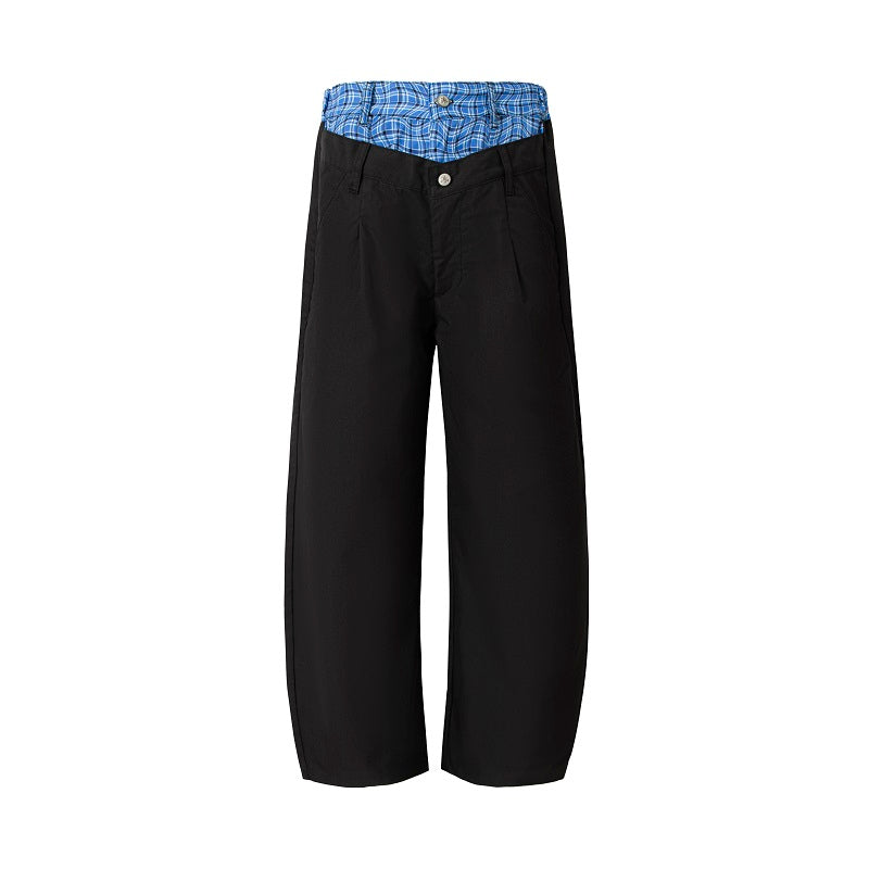 YADcrew Double-Waist Twisted Plaid Pants | Face 3 Face