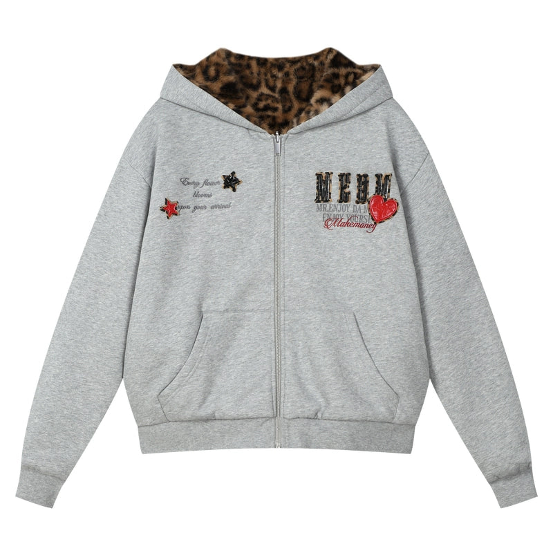 MEDM Reversible Leopard Fur Hooded Jacket | Face 3 Face