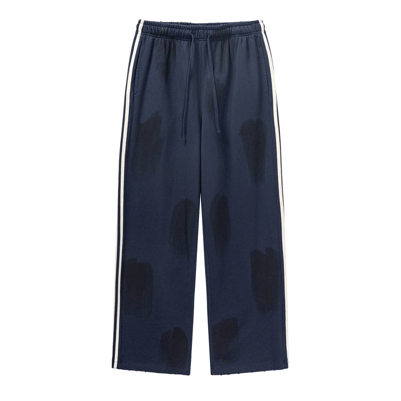F3F Select Three Bars Spray Color Abrasion Wide Sweatpants