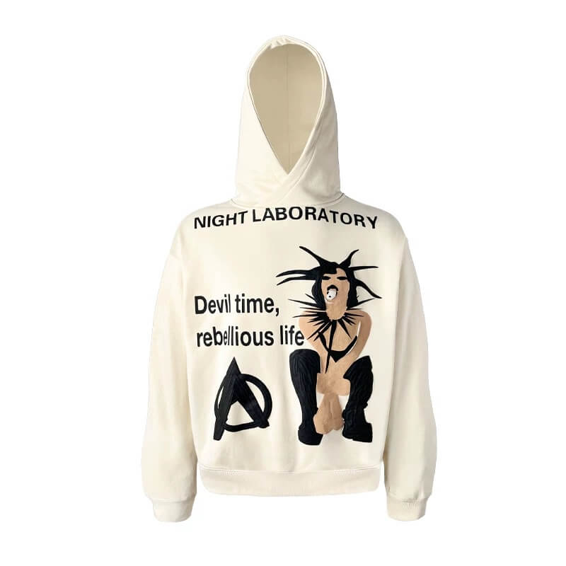 Night Lab Punk Girl Puff Print Hoodie | Face 3 Face