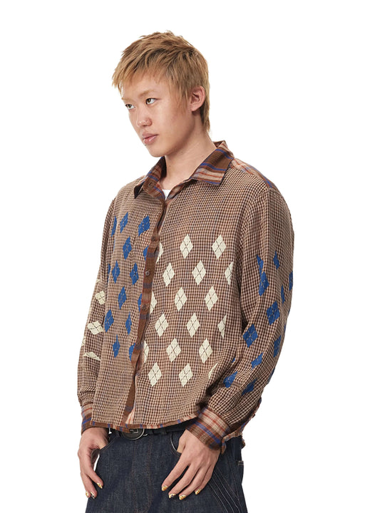 EVILKNIGHT(EK) Reversible Checkered Long Sleeve Shirt | Face 3 Face
