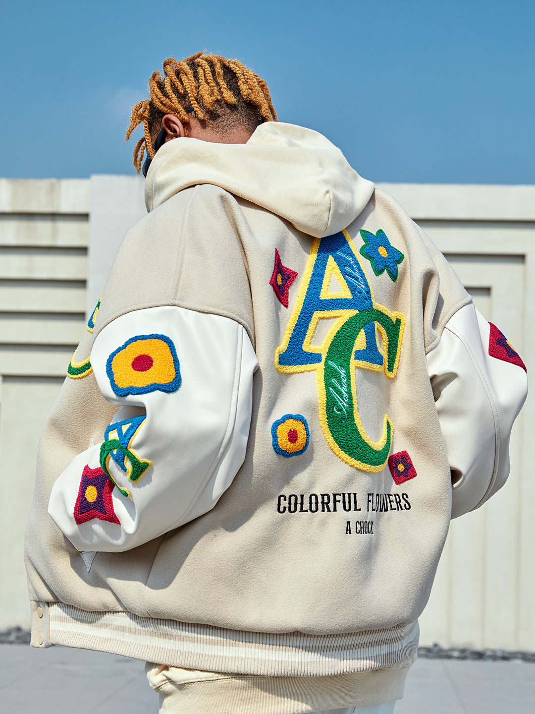 Baseball Jacket | Achock Floral Embroidered Baseball Jacket | Face 3 Face