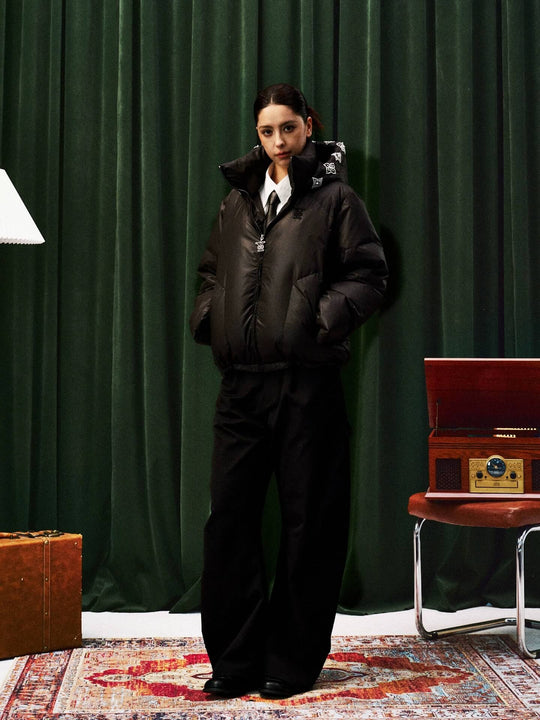 YADcrew Detachable Pearl Hood Down Jacket | Face 3 Face