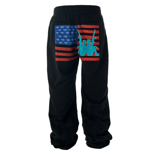 KARMANISTIC Distressed Flag Print Jogger Sweatpants | Face 3 Face