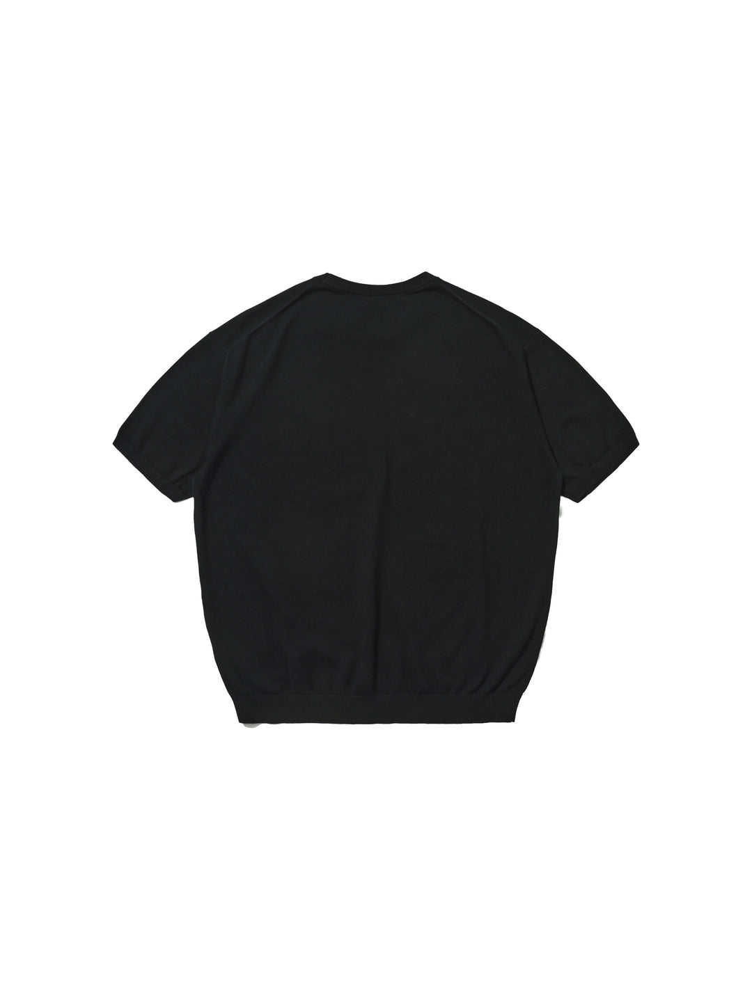 LIBERAFIT Skeleton Print Knit Ribbed Trim Short Sleeve Tee