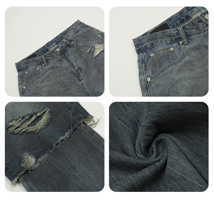 F3F Select Double Layer Ripped Baggy Jeans | Face 3 Face