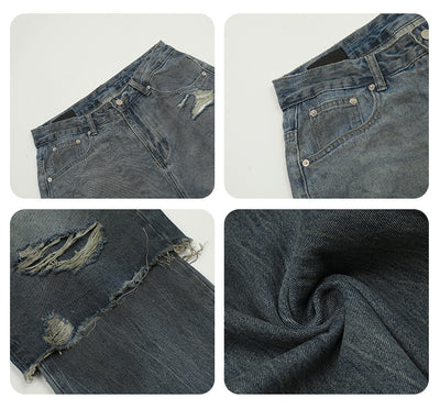 F3F Select Double Layer Ripped Baggy Jeans | Face 3 Face