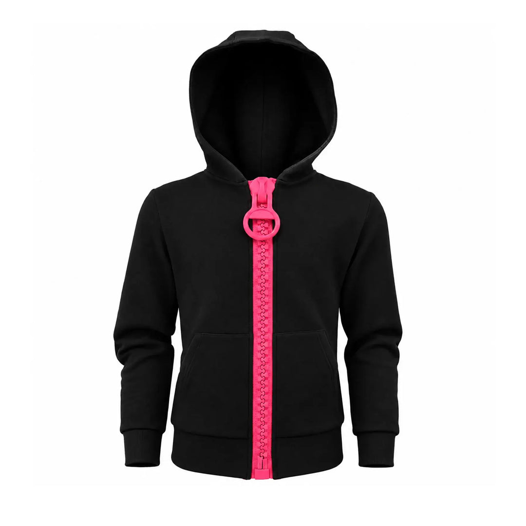KARMANISTIC Studded Embroidered Oversized Zip Up Hoodie | Face 3 Face