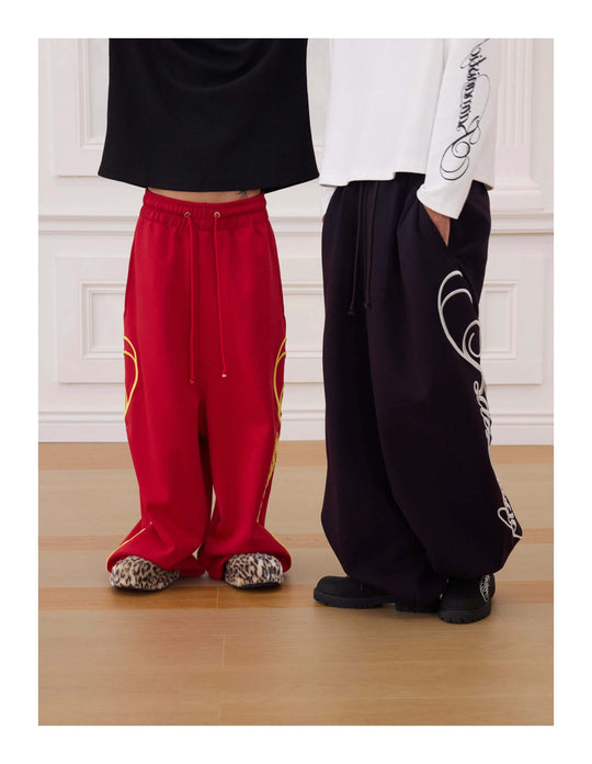 KARMANISTIC Original Embroidery Baggy Jogger Sweatpants | Face 3 Face