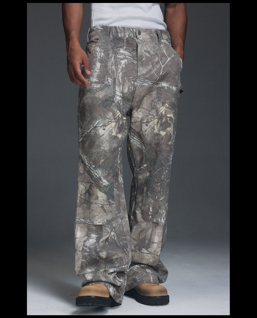 NOVACAM Tree Camo Double-Knee Flared Painter Pants | Face 3 Face