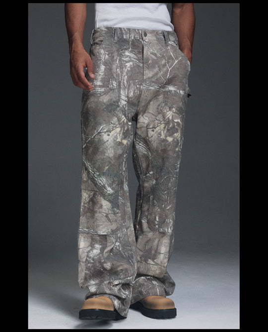 NOVACAM Tree Camo Double-Knee Flared Painter Pants | Face 3 Face