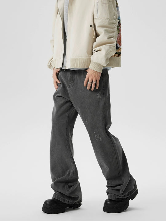 Achock Washed Black Frayed Flared Jeans | Face 3 Face