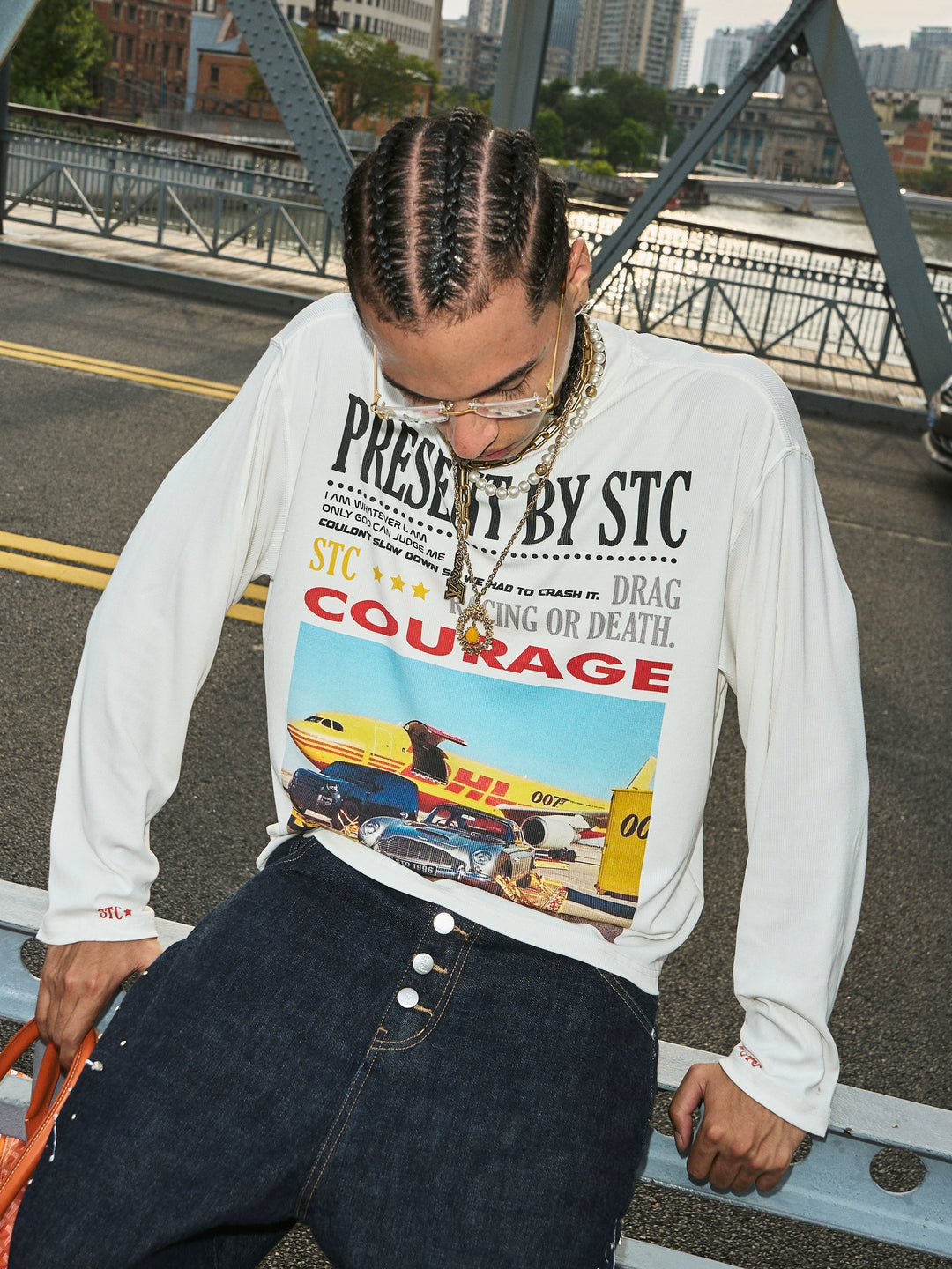 STEEPC Vintage Photo Print Long Sleeve Tee | Face 3 Face