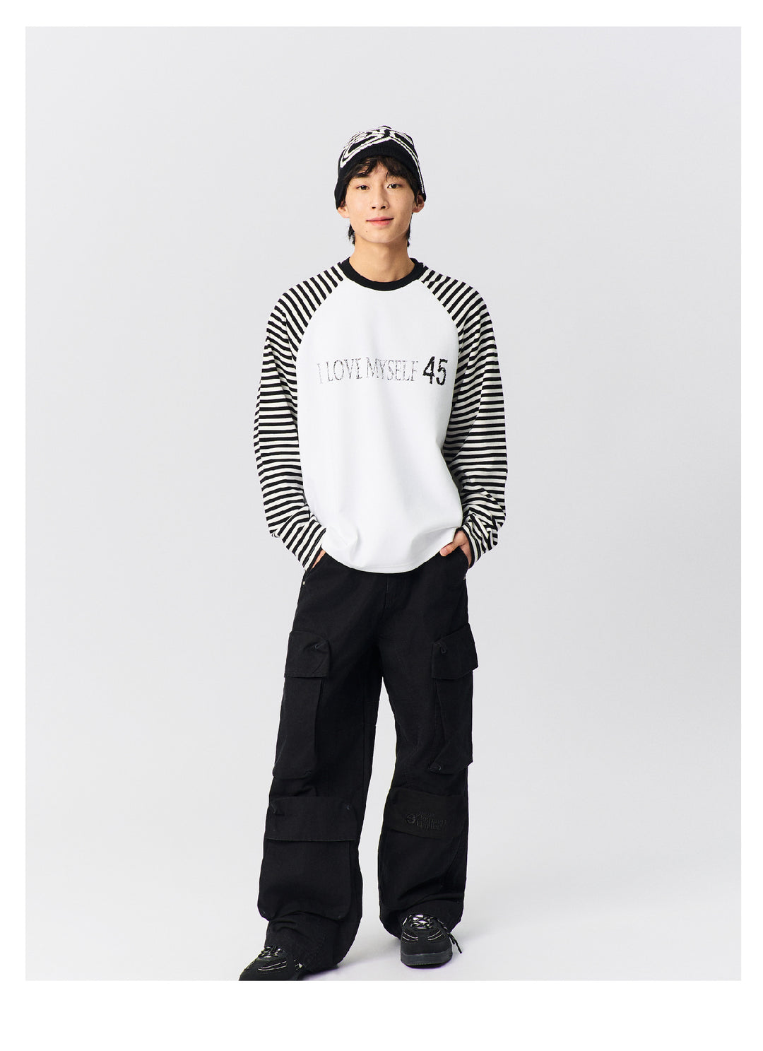 S45 Striped Raglan Sleeve Long-Sleeve Tee | Face 3 Face