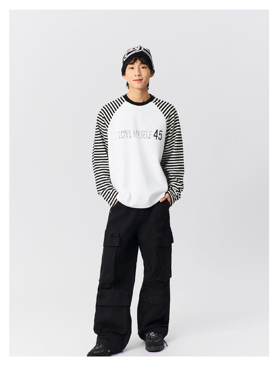S45 Striped Raglan Sleeve Long-Sleeve Tee | Face 3 Face