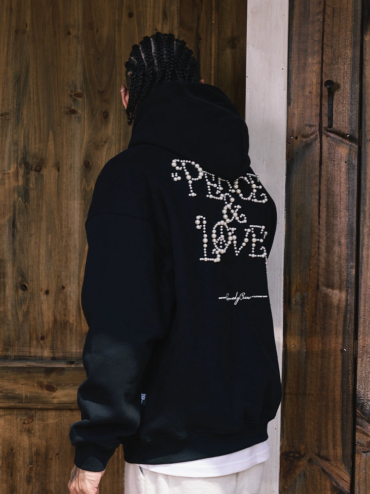 Remedy PEACE LOVE Pearl Embroidered Hoodie | Face 3 Face