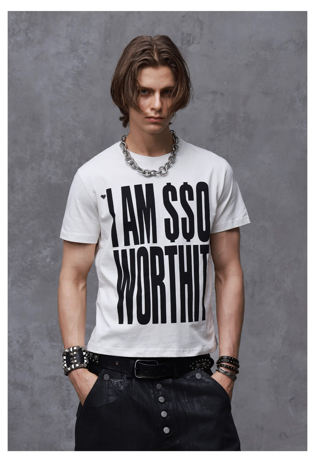 ANTIDOTE Heart and Skull Slogan Print Washed Short Sleeve Tee | Face 3 Face