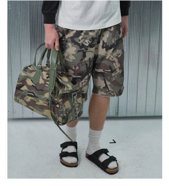 S45 Camouflage Cutoff Sweat Shorts | Face 3 Face