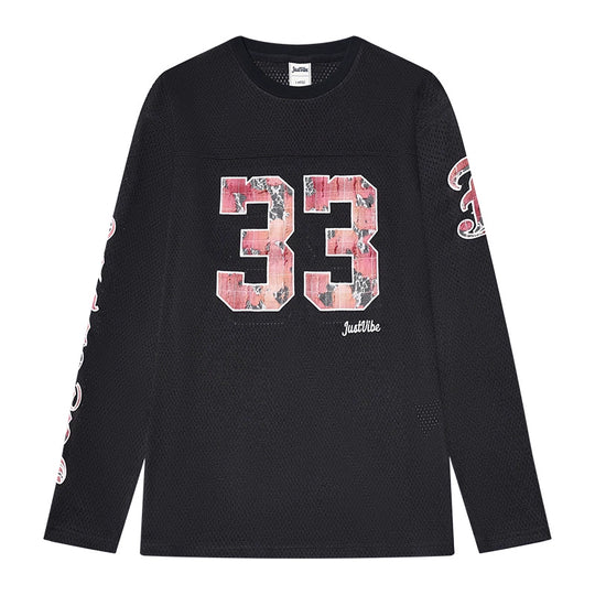 JUST VIBE Lace Patch Embroidered Mesh Hockey Jersey | Face 3 Face