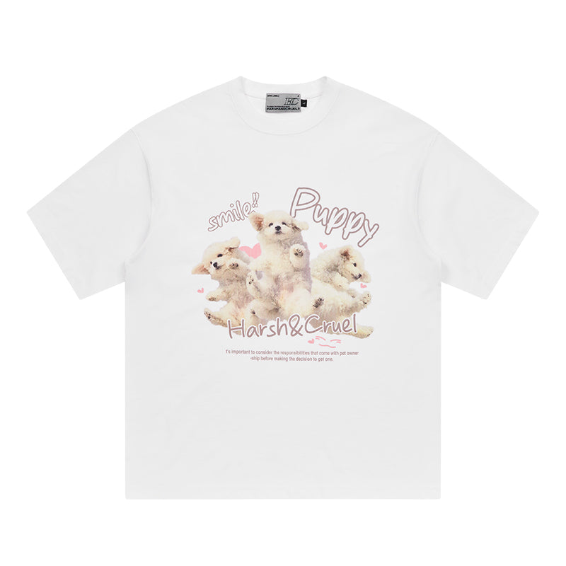 Harsh and Cruel Cute Puppy Print Tee