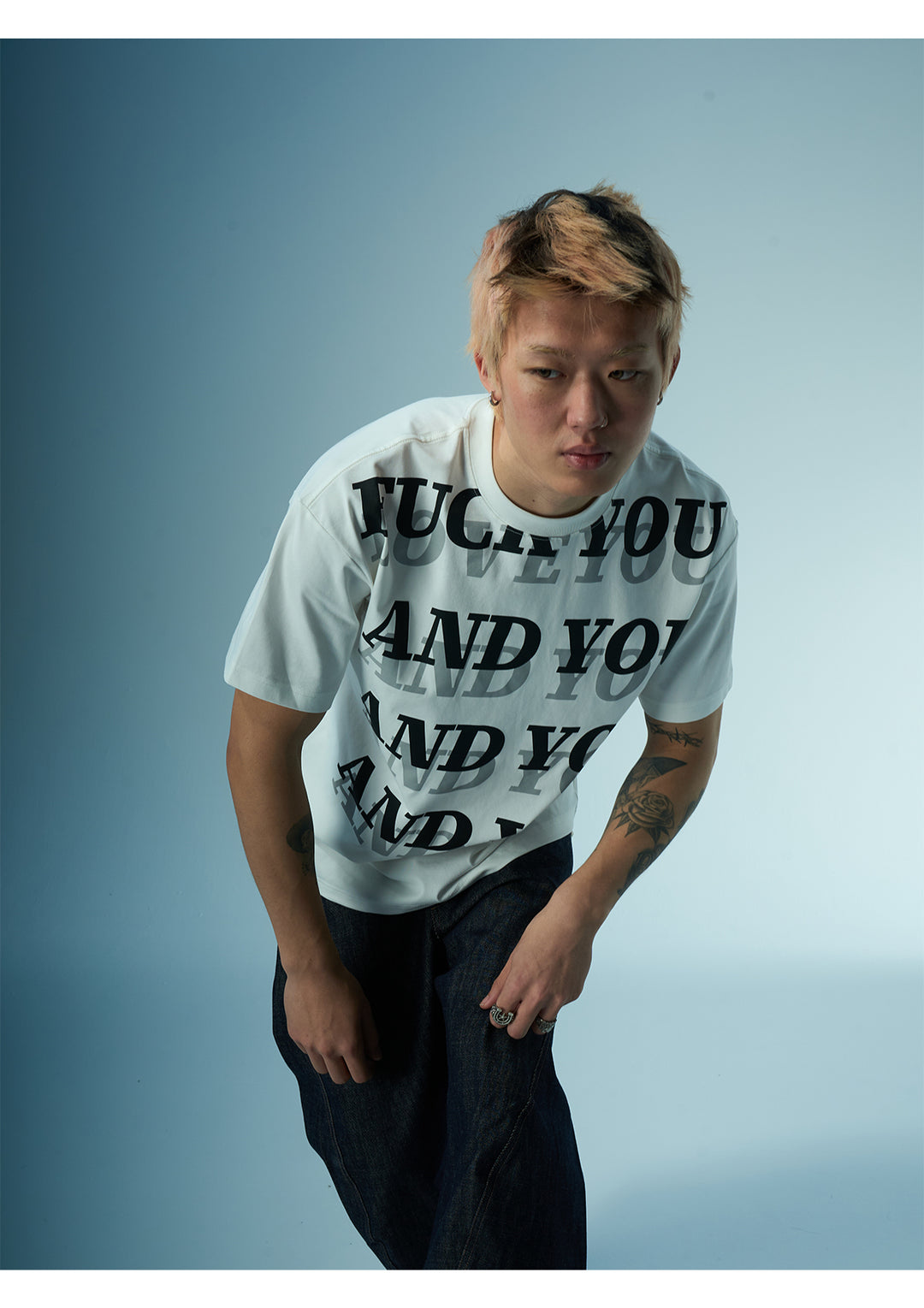 EVILKNIGHT(EK) AND YOU Letter Print Tee | Face 3 Face