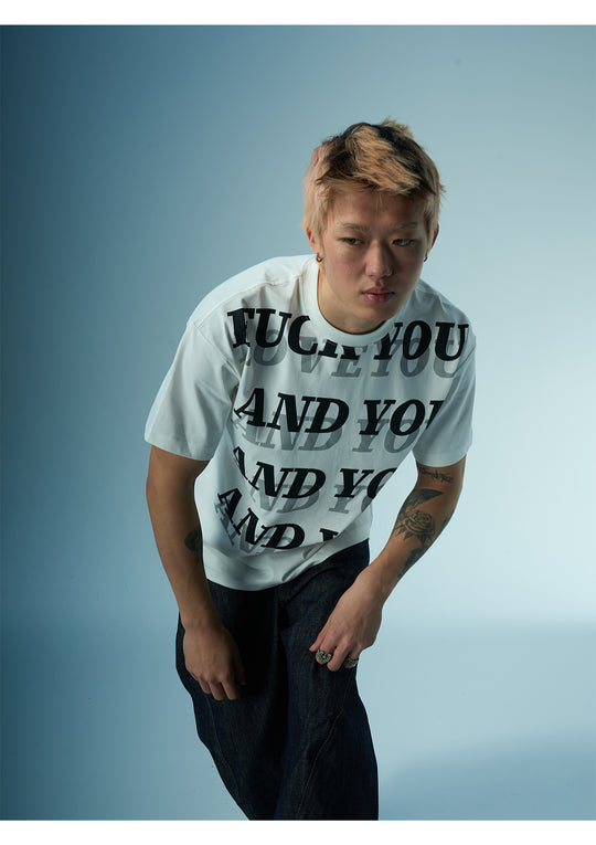 EVILKNIGHT(EK) AND YOU Letter Print Tee | Face 3 Face