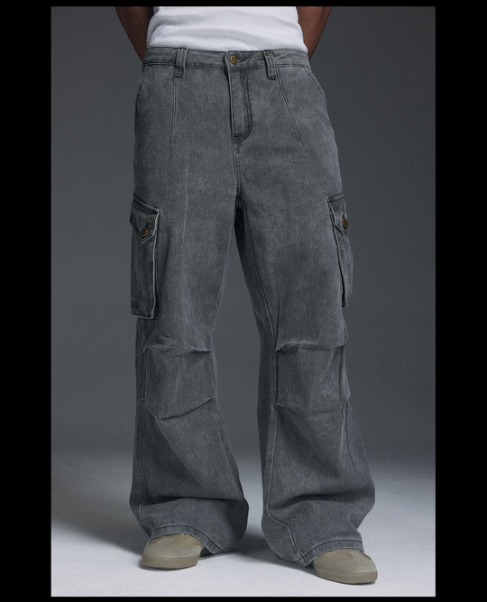 NOVACAM Washed 3D-Pocket Work Cargo Pants | Face 3 Face