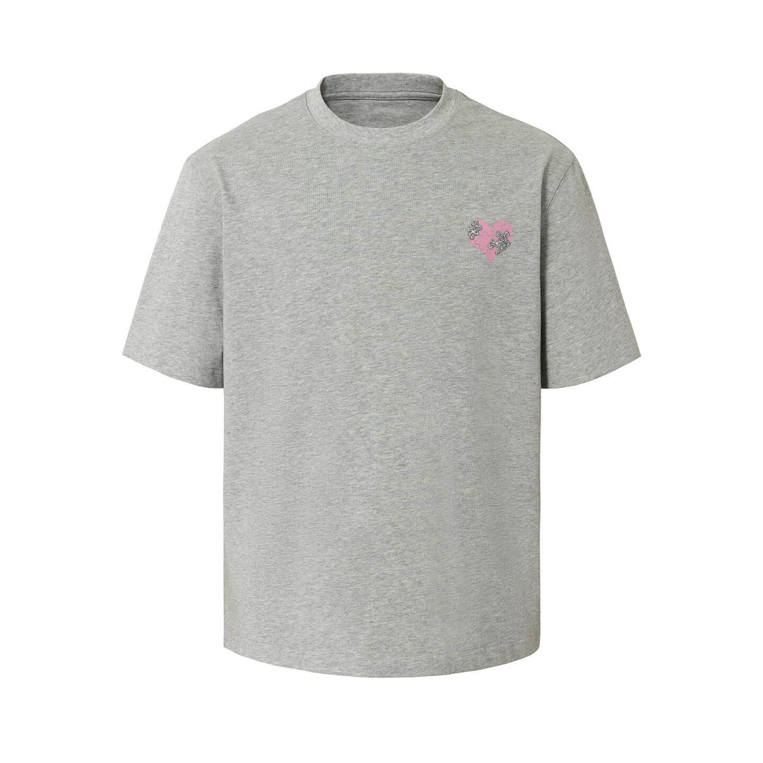 YADcrew Heart Puzzle Logo Print Rhinestone Tee | Face 3 Face