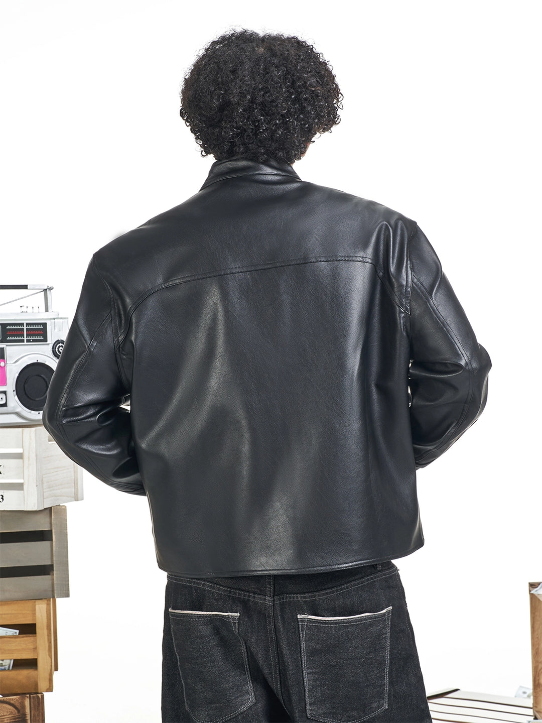 F3F Select Glossy PU Leather Racing Jacket | Face 3 Face