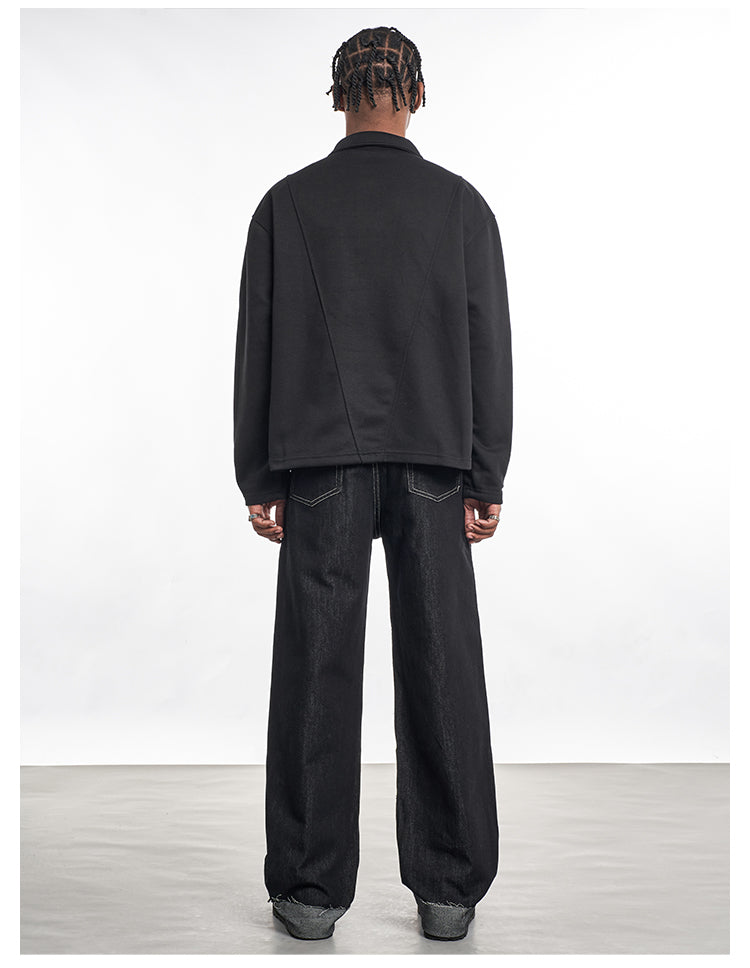 F3F Select Frayed Hem Cuffed Black Jeans | Face 3 Face