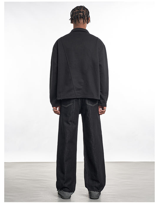 F3F Select Frayed Hem Cuffed Black Jeans | Face 3 Face