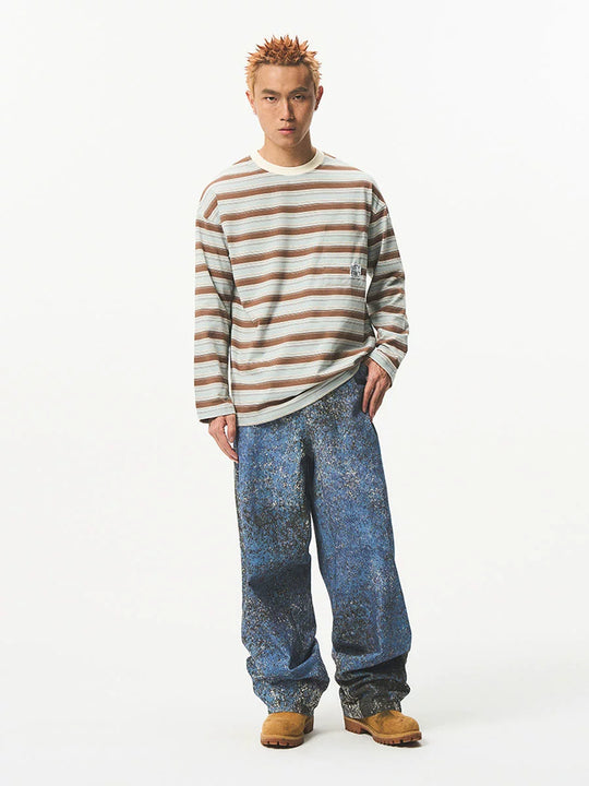 EMPTY REFERENCE Mottled Aged Print Work Pants | Face 3 Face