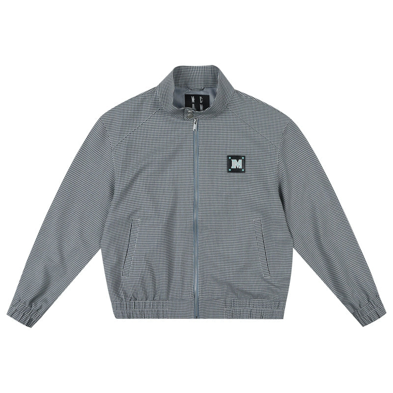 MEDM Houndstooth Leather Logo Track Jacket | Face 3 Face