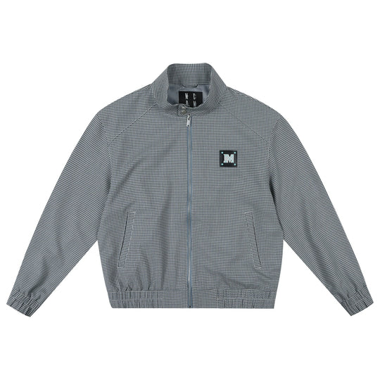 MEDM Houndstooth Leather Logo Track Jacket | Face 3 Face