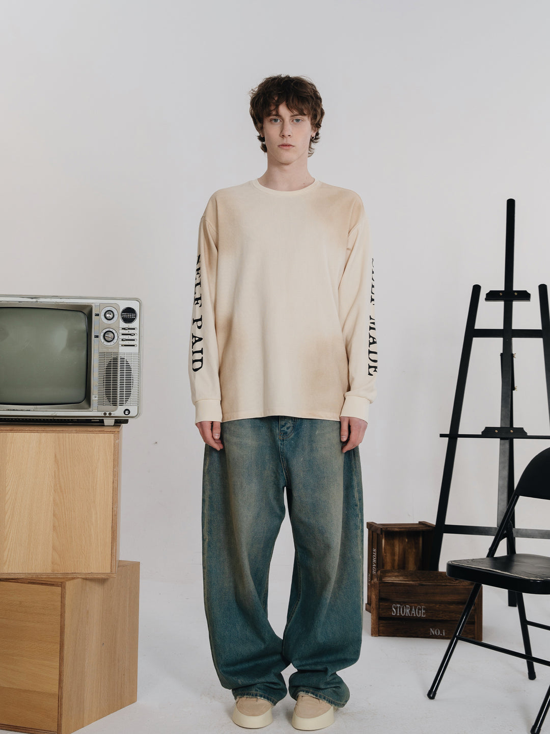 S45 Vintage Spray Dirty Long Sleeve Tee | Face 3 Face