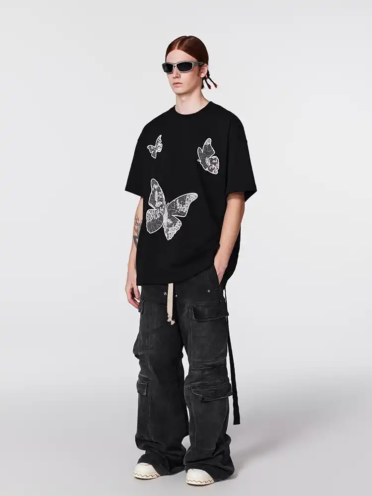 Achock Butterfly Lace Embroidery Tee | Face 3 Face