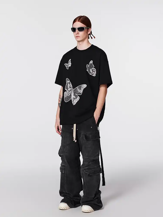 Achock Butterfly Lace Embroidery Tee | Face 3 Face